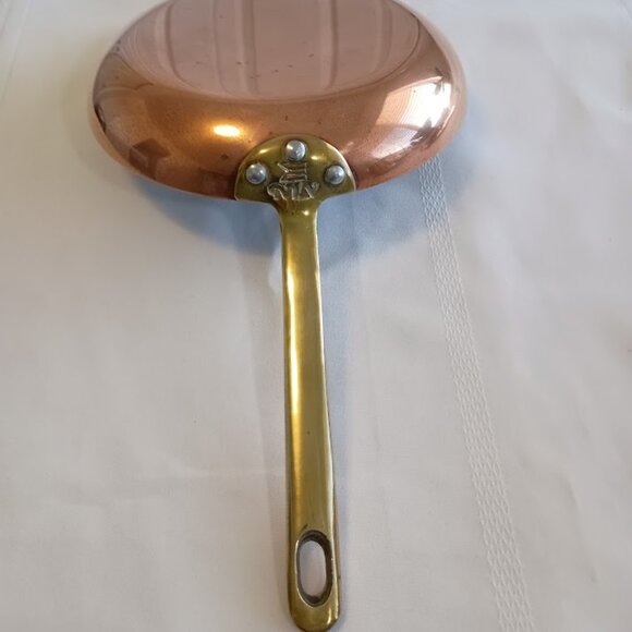 Three Piece Copper Clad, Brass and Stainless Frying Pan and Saucepan with Lid - Picture 4 of 10